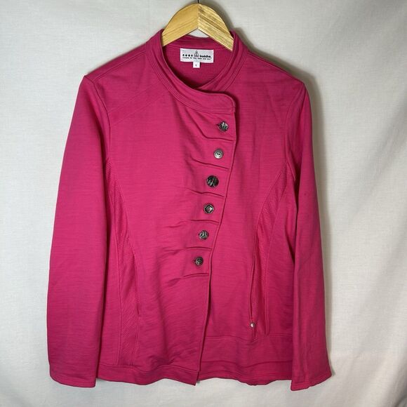 Neon Buddha Bright Pink French Terry Long Sleeve Harbor Jacket Size L - Picture 3 of 15